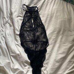 Chic Black Lace Bodysuit